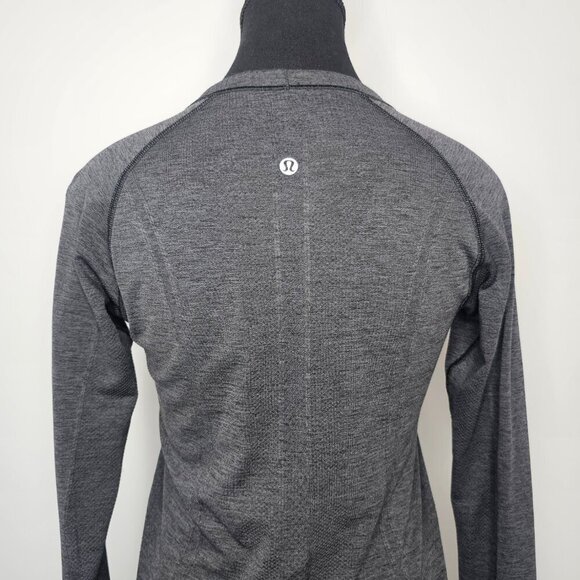 Lululemon Swiftly Tech Long Sleeve Crew Heathered Dark Slate Size 8 Hip Length - Picture 6 of 16